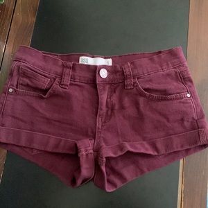 Tilly’s RSQ Malibu Shorts 5 burgundy Wine Low Rise Extra Small PacSun